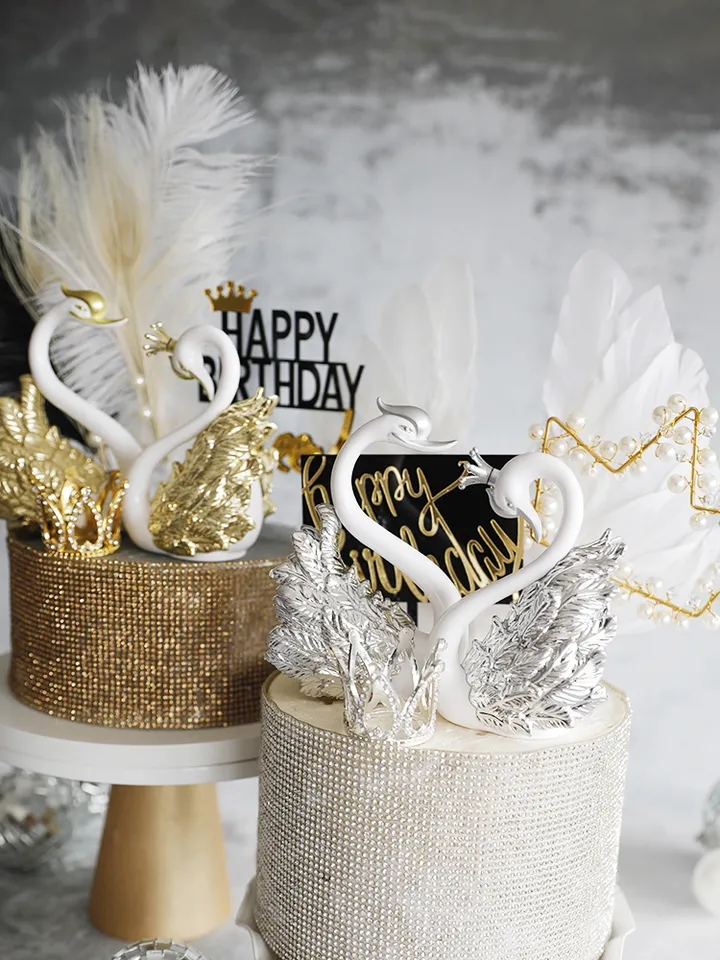 Swan Pair Cake topper