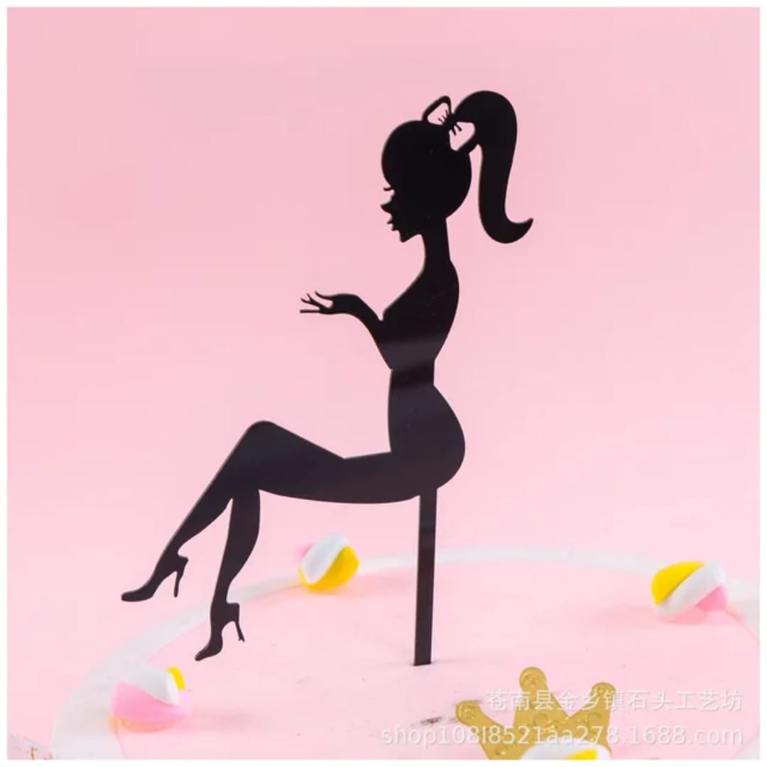 Sitting doll cake topper