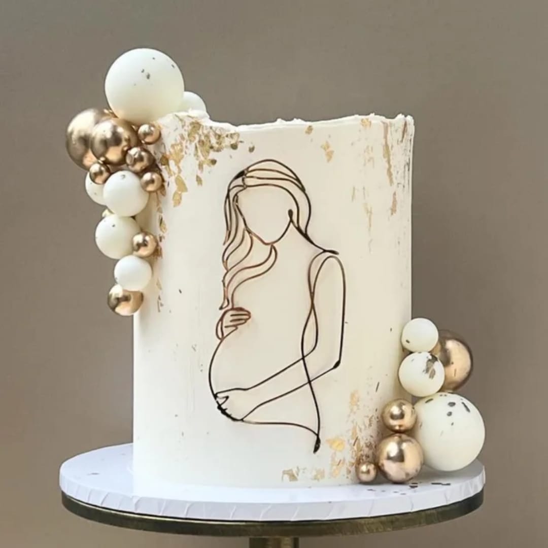 Pregnant Lady Cake Topper
