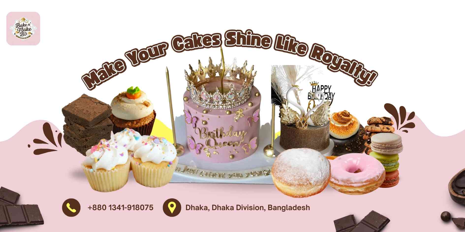 Yellow and Brown Simple Promotion Sweet Cake Food Banner (1)