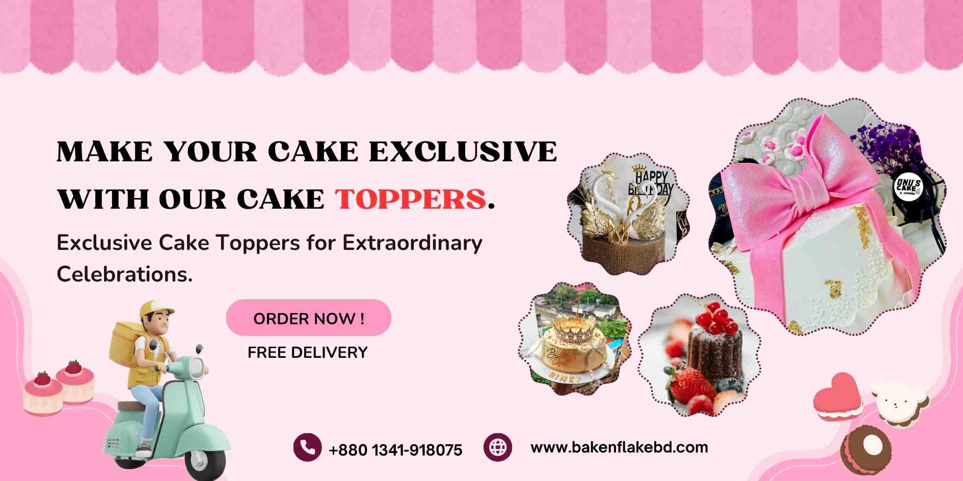 Yellow and Brown Simple Promotion Sweet Cake Food Banner